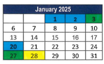 District School Academic Calendar for Lorain Admiral King Excel HS for January 2025