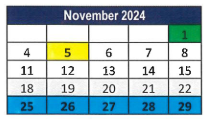 District School Academic Calendar for Lorain Admiral King Excel HS for November 2024