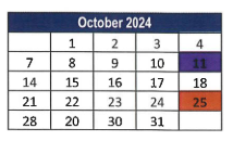 District School Academic Calendar for Lorain Admiral King Excel HS for October 2024