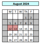 District School Academic Calendar for Mcauliffe (sharon Christa) Middle for August 2024