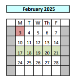 District School Academic Calendar for Mcauliffe (sharon Christa) Middle for February 2025