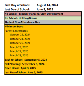 District School Academic Calendar Legend for Mcauliffe (sharon Christa) Middle