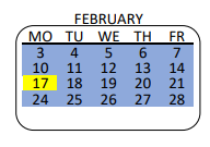 District School Academic Calendar for Porter Middle School for February 2025