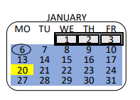District School Academic Calendar for One Hundred Sixteenth Street Elementary for January 2025