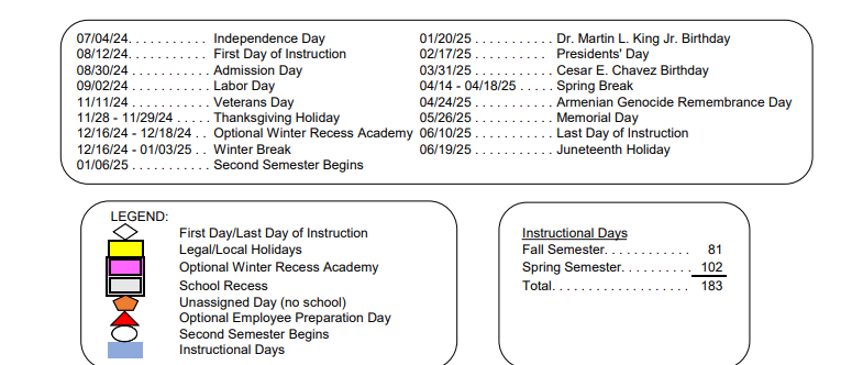 District School Academic Calendar Key for Stella Middle Charter Academy