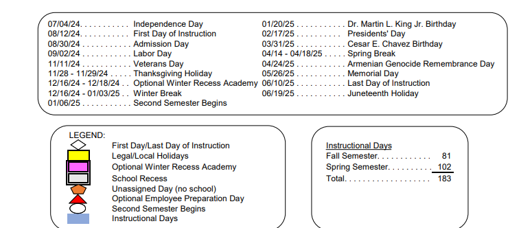 District School Academic Calendar Key for Wright Middle School