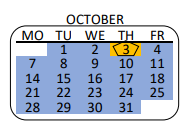 District School Academic Calendar for Utah Street Elementary for October 2024