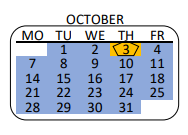 District School Academic Calendar for Wilbur Avenue Elementary for October 2024