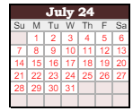 District School Academic Calendar for Silver Stage High School for July 2024
