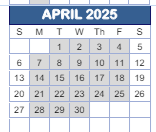 District School Academic Calendar for West Newton Elementary School for April 2025
