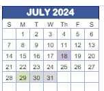 District School Academic Calendar for West Newton Elementary School for July 2024