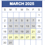 District School Academic Calendar for West Newton Elementary School for March 2025