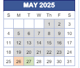 District School Academic Calendar for West Newton Elementary School for May 2025