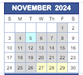 District School Academic Calendar for West Newton Elementary School for November 2024