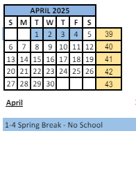 District School Academic Calendar for Crestview Elementary School for April 2025