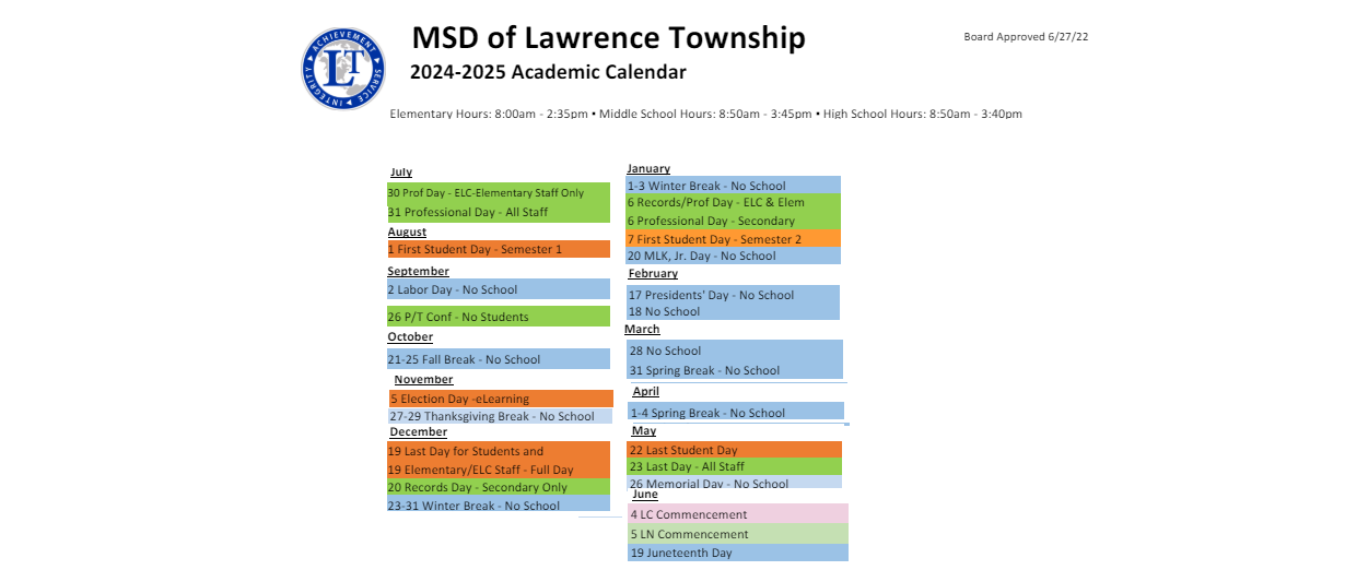 District School Academic Calendar Key for Crestview Elementary School