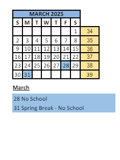 District School Academic Calendar for Crestview Elementary School for March 2025