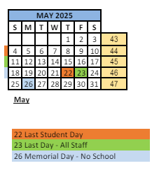 District School Academic Calendar for Crestview Elementary School for May 2025