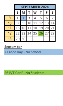 District School Academic Calendar for Crestview Elementary School for September 2024