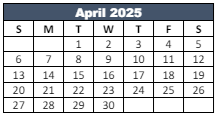District School Academic Calendar for Brooklyn Elementary School for April 2025