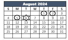 District School Academic Calendar for Brooklyn Elementary School for August 2024