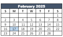 District School Academic Calendar for Brooklyn Elementary School for February 2025