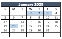 District School Academic Calendar for Brooklyn Elementary School for January 2025