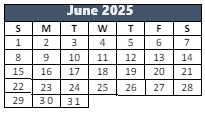 District School Academic Calendar for Brooklyn Elementary School for June 2025