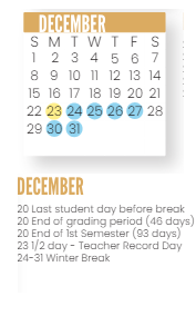 District School Academic Calendar for Mary Bryan Elementary Sch for December 2024