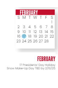 District School Academic Calendar for Mary Bryan Elementary Sch for February 2025