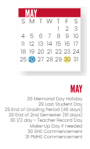 District School Academic Calendar for Mary Bryan Elementary Sch for May 2025