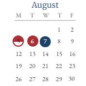 District School Academic Calendar for Wabash/miami Area Prog Excpt for August 2024