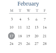 District School Academic Calendar for Wabash/miami Area Prog Excpt for February 2025