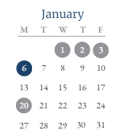 District School Academic Calendar for Wabash/miami Area Prog Excpt for January 2025