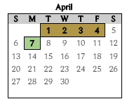 District School Academic Calendar for Pleasant Run Elementary Sch for April 2025