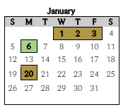 District School Academic Calendar for Pleasant Run Elementary Sch for January 2025
