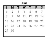 District School Academic Calendar for Pleasant Run Elementary Sch for June 2025