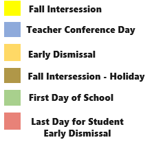 District School Academic Calendar Legend for Pleasant Run Elementary Sch