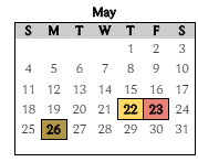 District School Academic Calendar for Pleasant Run Elementary Sch for May 2025