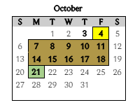 District School Academic Calendar for Pleasant Run Elementary Sch for October 2024