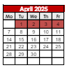 District School Academic Calendar for J Everett Light Career Ctr for April 2025