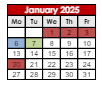 District School Academic Calendar for J Everett Light Career Ctr for January 2025
