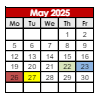 District School Academic Calendar for J Everett Light Career Ctr for May 2025