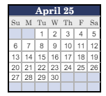District School Academic Calendar for Pipe Creek Elementary School for April 2025