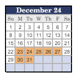 District School Academic Calendar for Pipe Creek Elementary School for December 2024