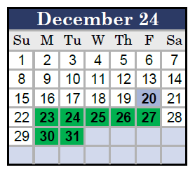 District School Academic Calendar for Olde Towne Middle for December 2024