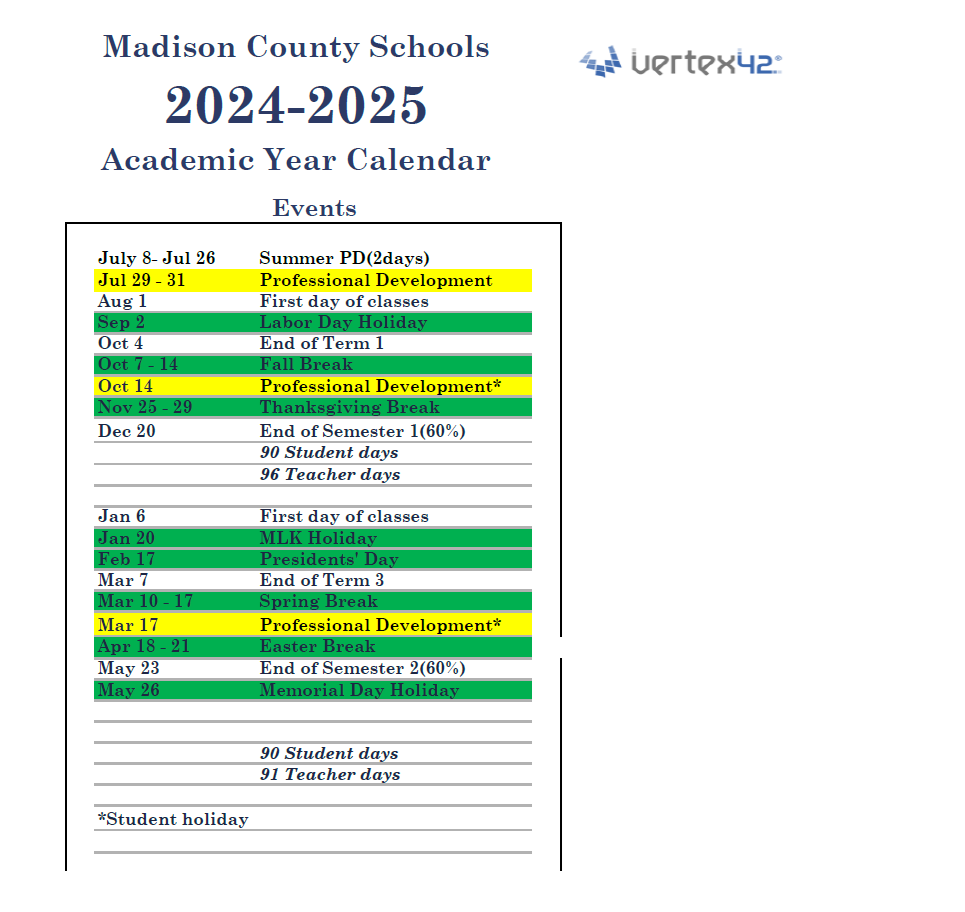 District School Academic Calendar Key for Olde Towne Middle