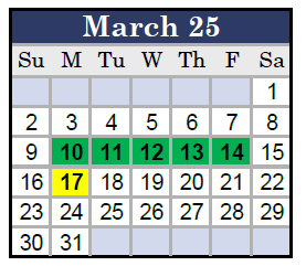 District School Academic Calendar for Olde Towne Middle for March 2025