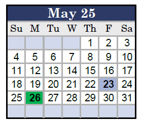 District School Academic Calendar for Olde Towne Middle for May 2025