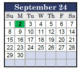 District School Academic Calendar for Olde Towne Middle for September 2024